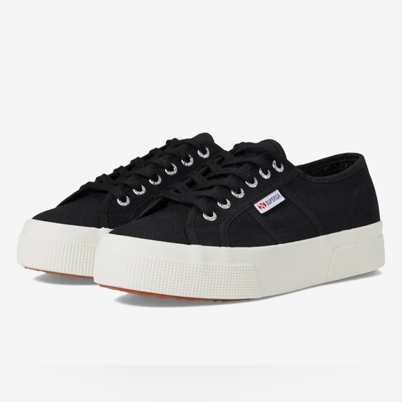 Superga Platform Sneakers in Black - Picture 1 of 8